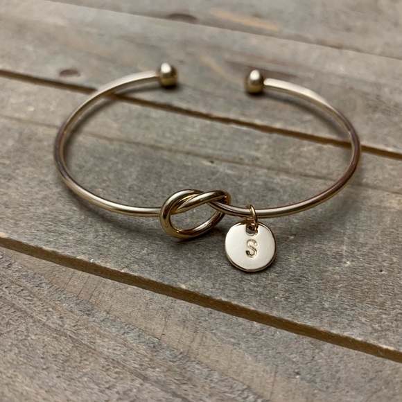 handmade Jewelry - Handmade Gold S Knot Bangle Bracelet